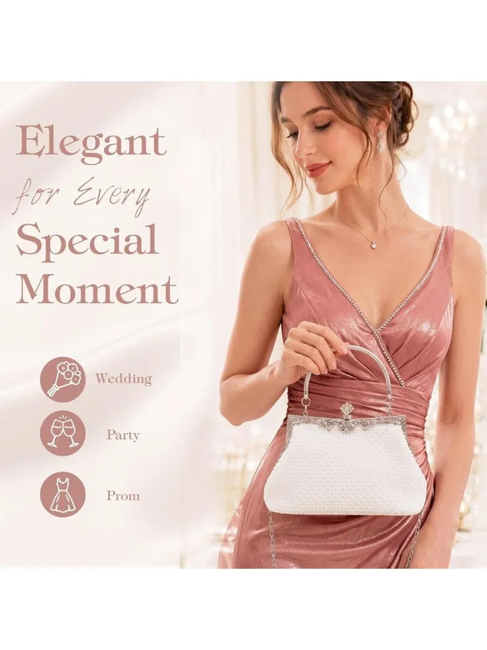 Chic Women's Evening Clutch Purse - Elegant Party Bag for Night Out & Events